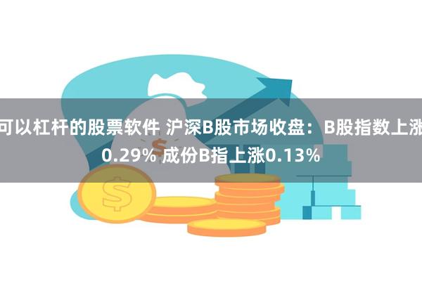 可以杠杆的股票软件 沪深B股市场收盘：B股指数上涨0.29% 成份B指上涨0.13%